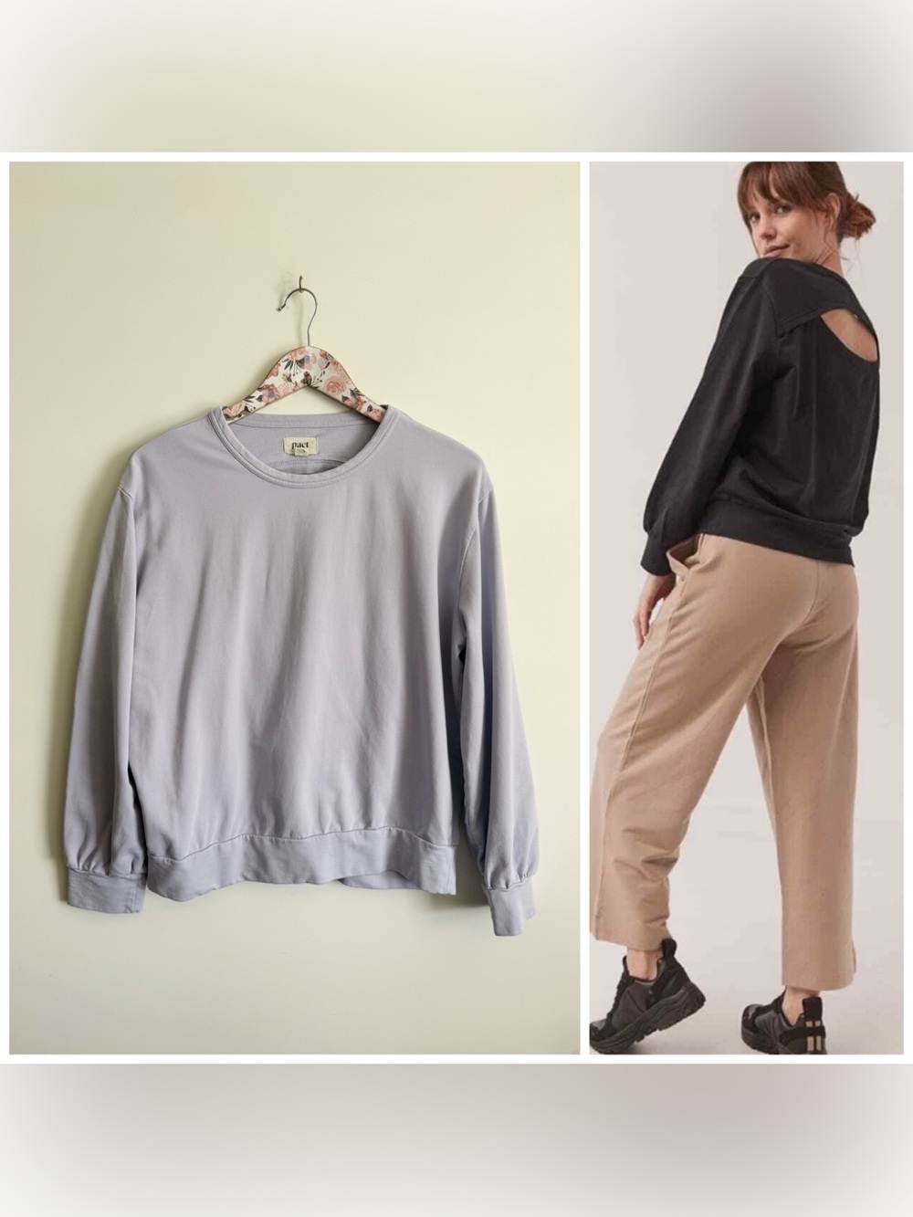 PACT Peek A Boo The Rec Purple Cut Out Sweatshirt M Medium